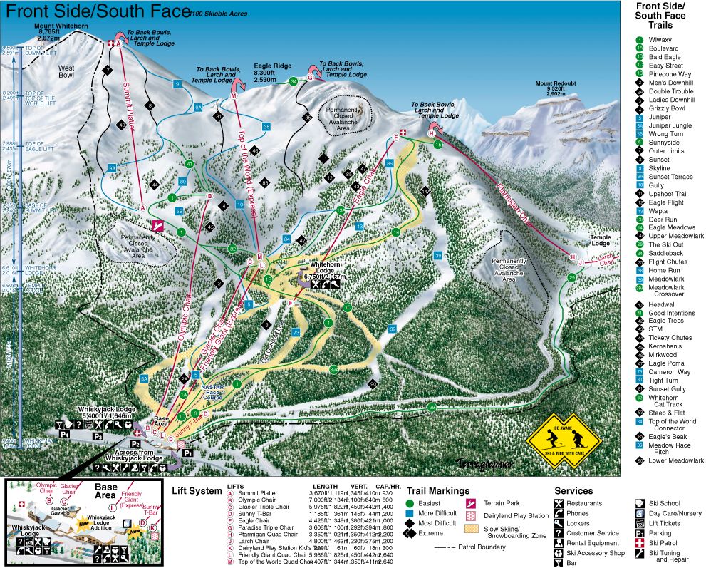 Lake  
Louise Frontsouthface Trail Map